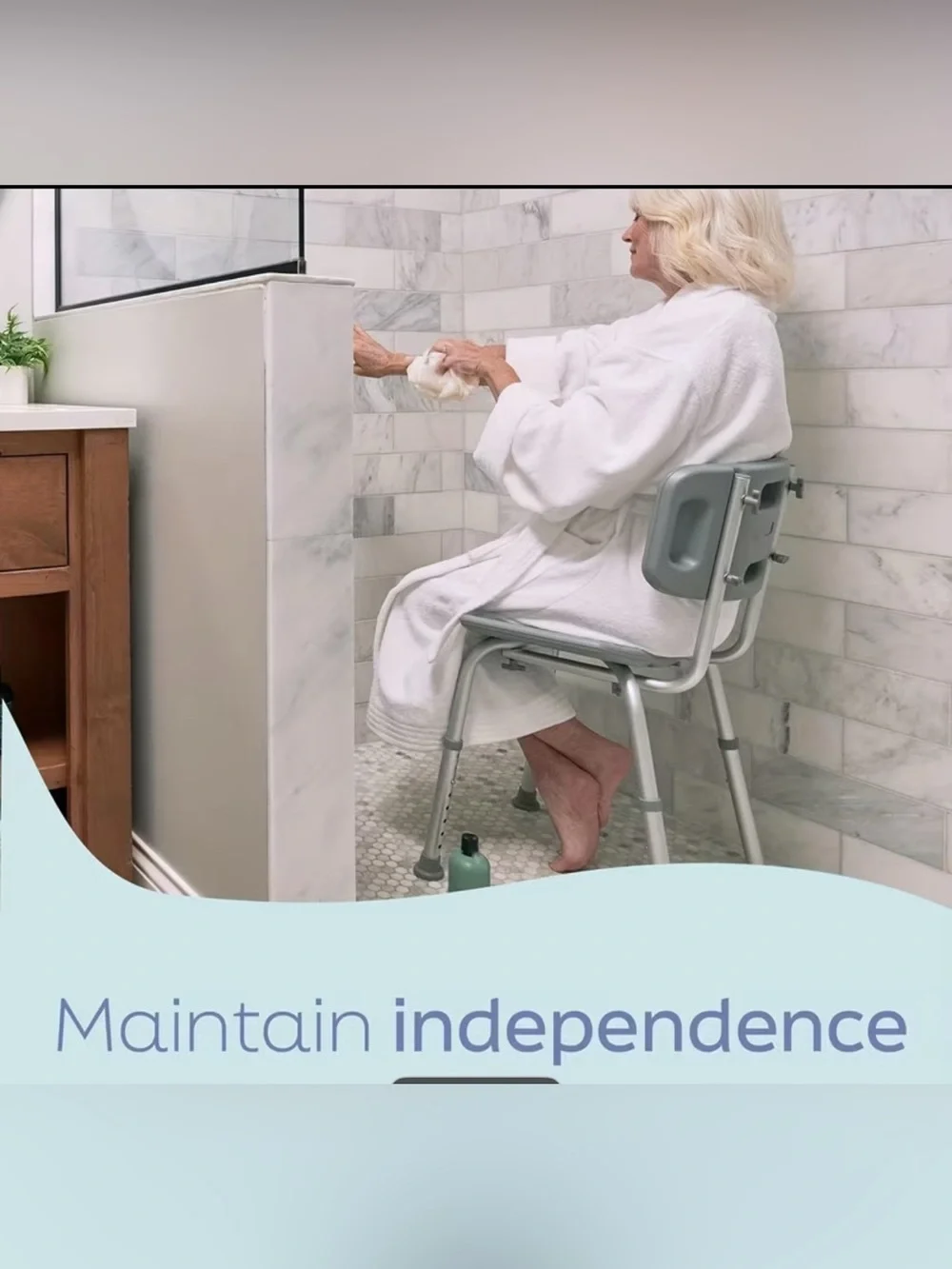 White Shower/Transfer Bench with Gray Legs adjustable for highest comes withgift
